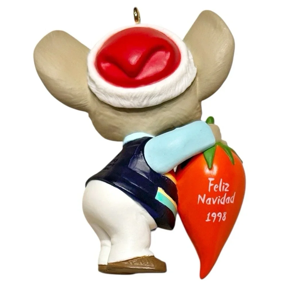1998 Hallmark Keepsake Feliz Navidad Mouse Christmas Tree Ornament w Box Holiday